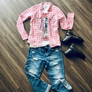 GUC Aeropostale Plaid Button Down Top - sz P/S
